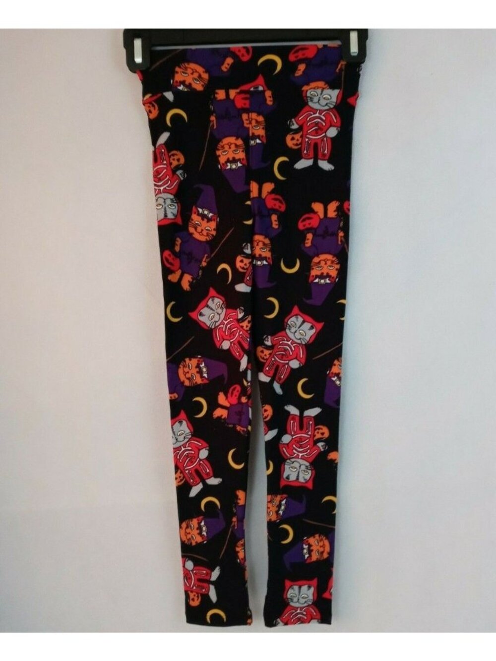 New Lularoe Kids Leggings Halloween With Trick Or Treating Cats Design Sz L/XL